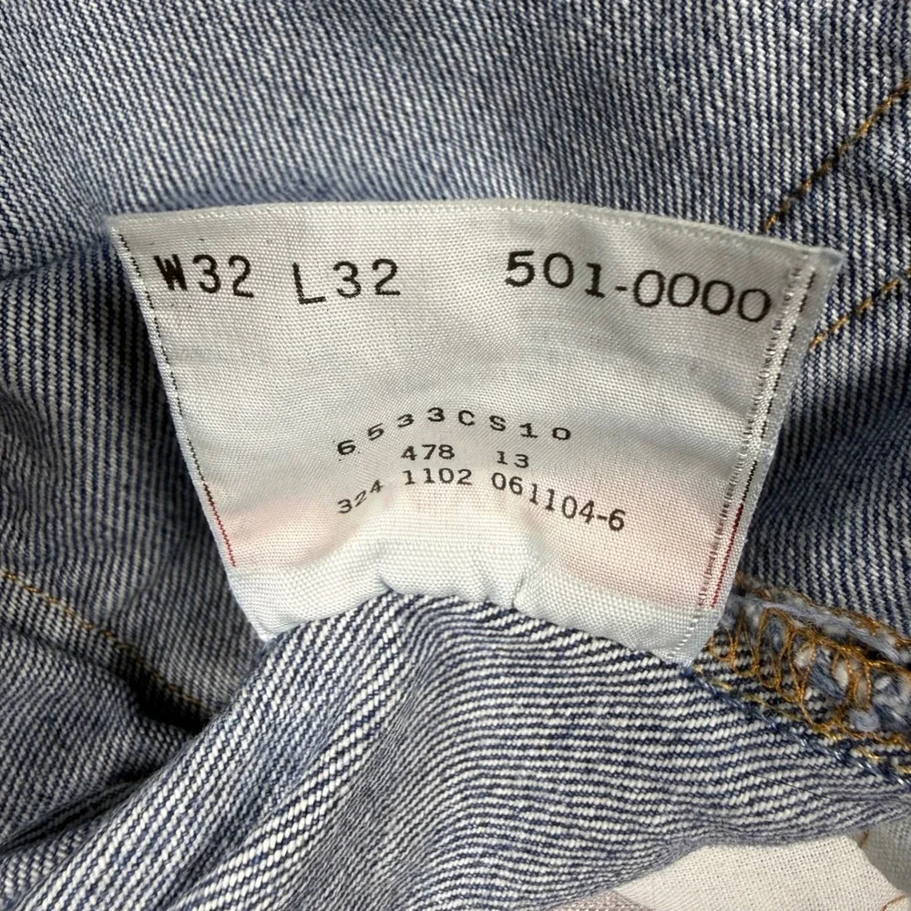 Levis 501 Original Fit Jeans Mens 32x32 Medium Wash Blue Straight Leg Denim
